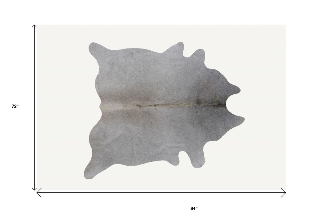 72" x 84" Gray Cowhide Area Rug - Natural And Light
