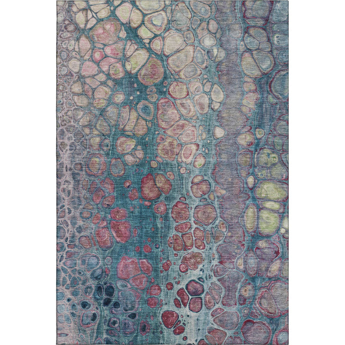 10' X 14' Abstract Washable Area Rug With UV Protection (708844) - Teal / Plum / Beige