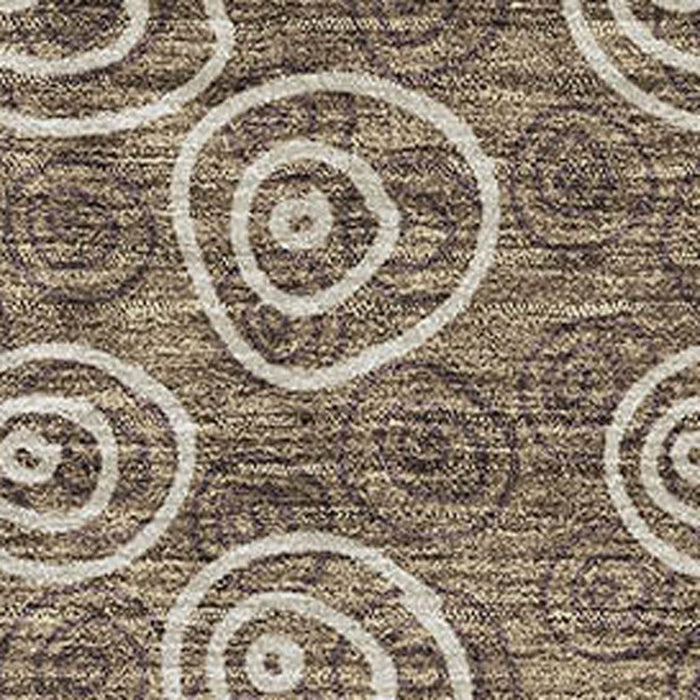 10' X 14' Polka Dot Washable Area Rug With UV Protection - Brown And Ivory