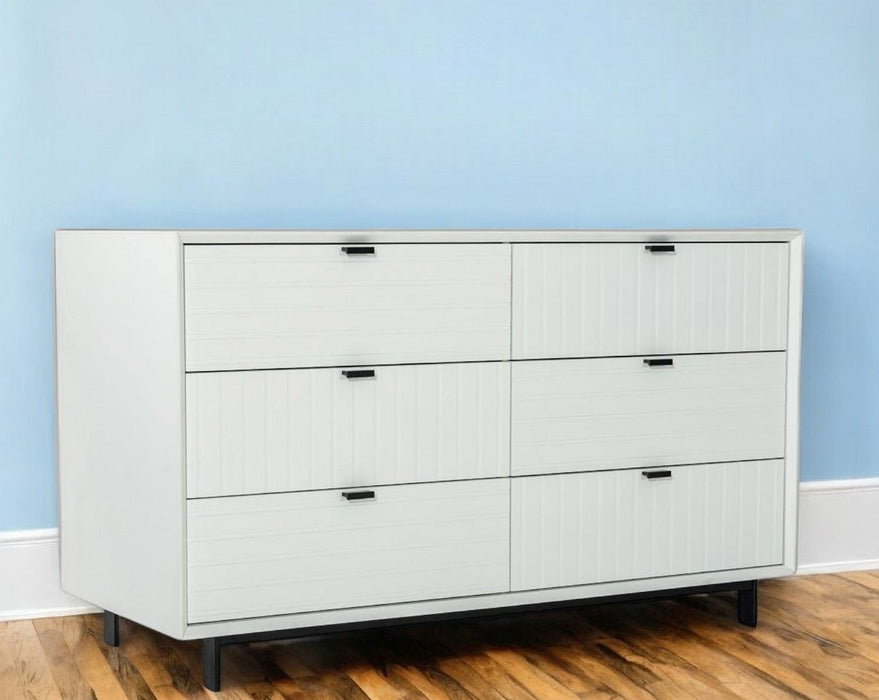 Six Drawer, Double Dresser - White / Black