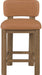 Set of two Meridian Furniture Paloma faux leather counter stools with brown frames, upholstered seat and back for contemporary dining.