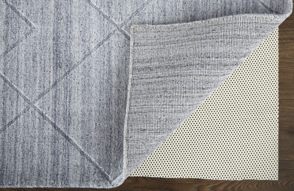12' x 15' Striped Hand Woven Area Rug - Silver And Gray