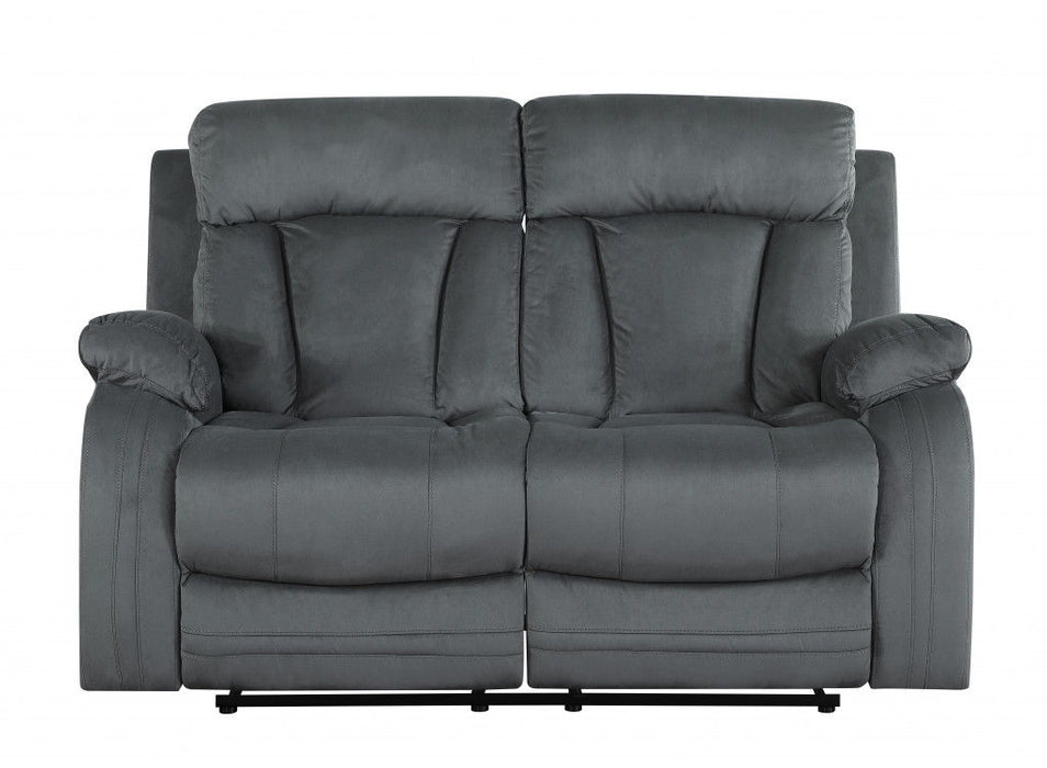 Modern Gray Fabric Loveseat - Gray