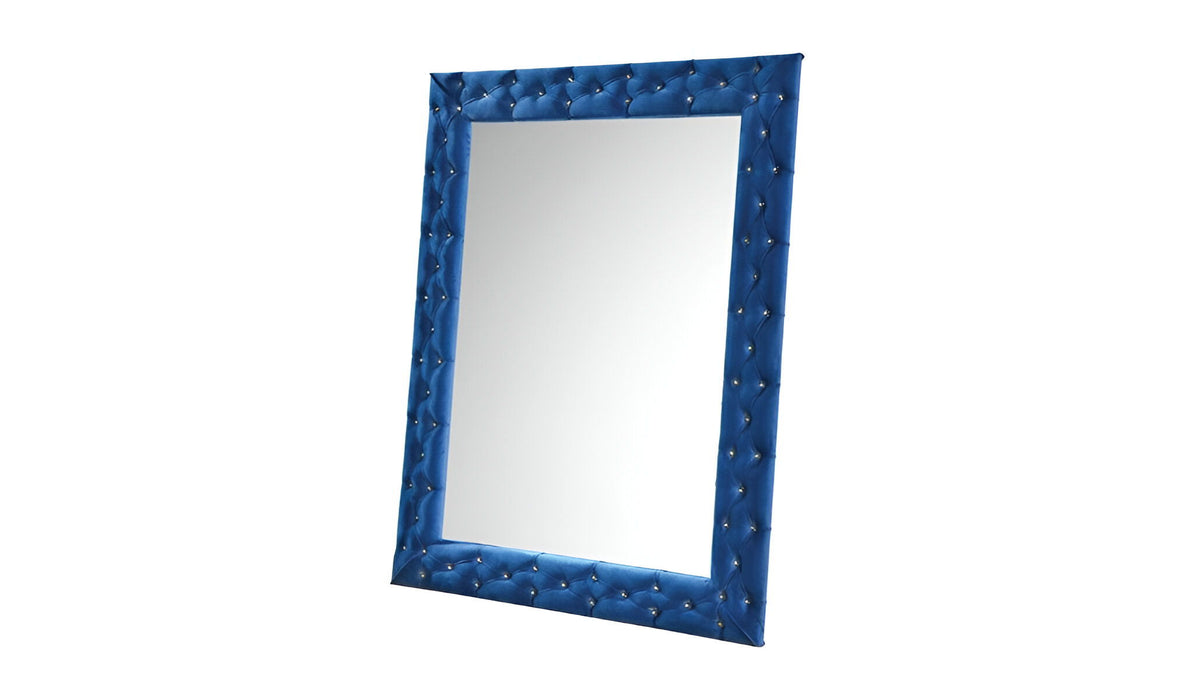 74" Square Wood Framed Mounted Accent Mirror - Blue