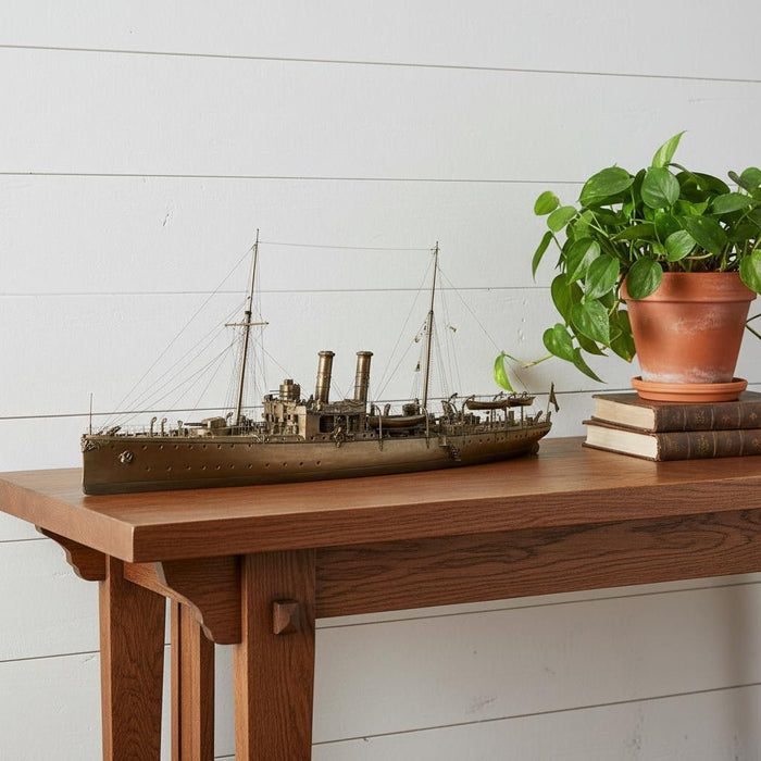 Hand Painted Model Boat (624577) - Bronze