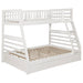 CoasterEssence Ashton white wood twin over full bunk bed with two drawers