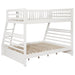 CoasterEssence Ashton white wood twin over full bunk bed with two drawers