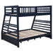 CoasterEssence Ashton navy blue wood twin-over-full bunk bed with two drawers