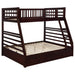CoasterEssence Ashton cappuccino wood twin-over-full bunk bed with two drawers