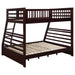 CoasterEssence Ashton cappuccino wood twin over full bunk bed with two drawers