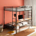 Bettoni matte black full-over-twin workstation bunk bed by CoasterEveryday