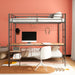 Bettoni matte black full-over-twin workstation bunk bed by CoasterEveryday