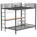 Bettoni full-over-twin workstation bunk bed in matte black by CoasterEveryday