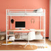 Bettoni full-over-twin workstation bunk bed by CoasterEveryday in matte white finish