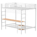 Bettoni matte white full-over-twin workstation bunk bed by CoasterEveryday