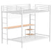Bettoni full-over-twin workstation bunk bed in matte white by CoasterEveryday