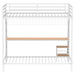 Bettoni matte white full-over-twin workstation bunk bed by CoasterEveryday with built-in desk and storage shelves