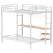 Bettoni Full-Over-Twin Workstation Bunk Bed in matte white by CoasterEveryday