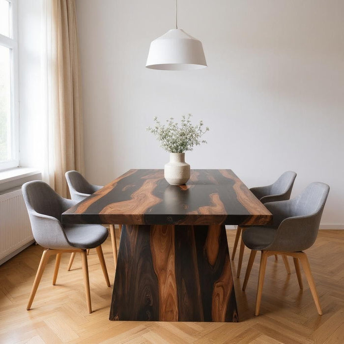 75" Solid Wood Pedestal Base Dining Table - Brown
