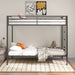 CoasterEveryday Alevera twin-over-twin steel bunk bed with ladder in matte black