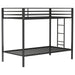 CoasterEveryday Alevera matte black twin-over-twin steel bunk bed with ladder