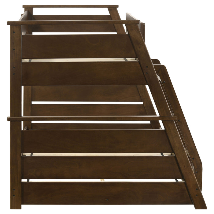 Holden Wood Veneer Twin Over Full Bunk Bed Walnut