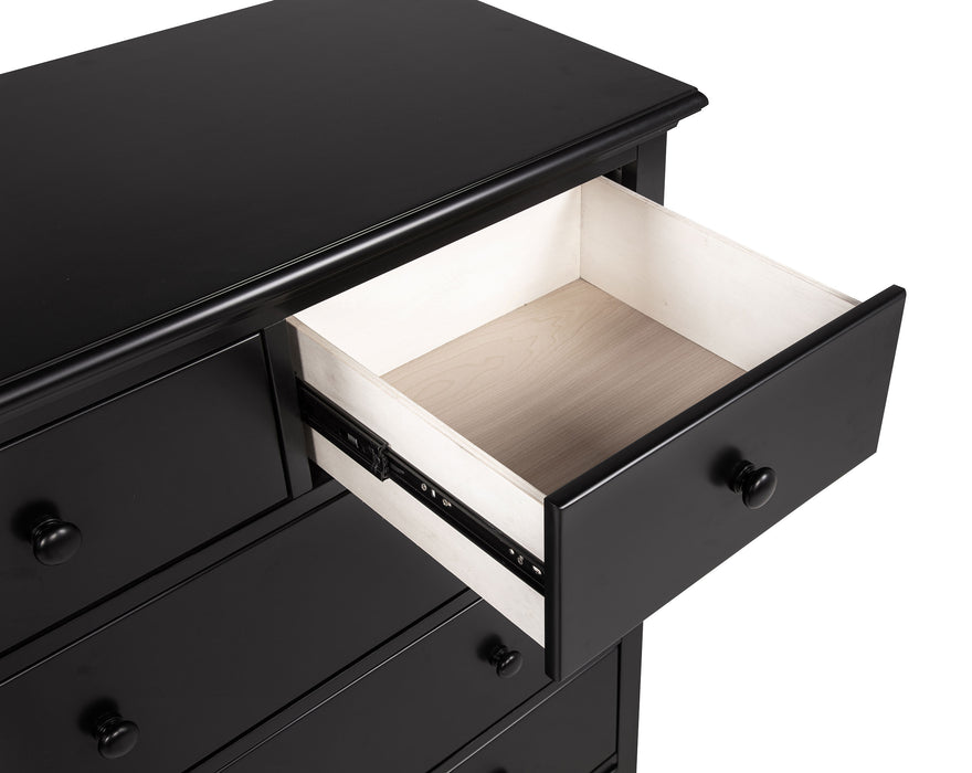 Black Sumerlin 6-drawer bedroom chest of drawers by CoasterEveryday with sleek modern design and metal handles.