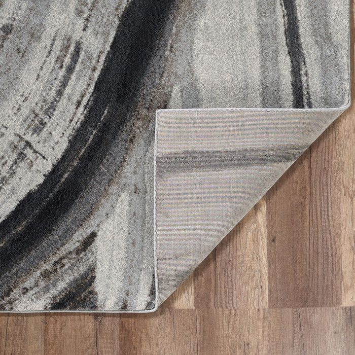 10' x 13' Abstract Strokes Modern Area Rug - Gray Ivory