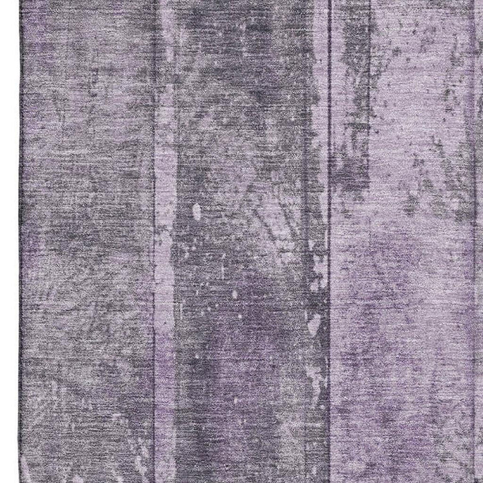 10' X 14' Striped Washable Area Rug With UV Protection (698023) - Purple / Gray