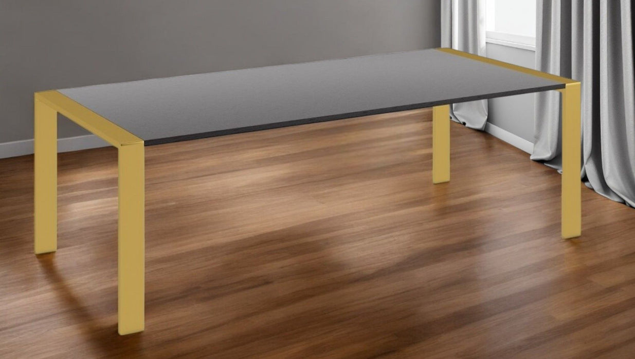 95" Stainless Steel Dining Table - Gray / Gold