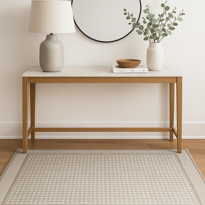 4' X 6' Geometric Area Rug (572509) - Ivory / Gray