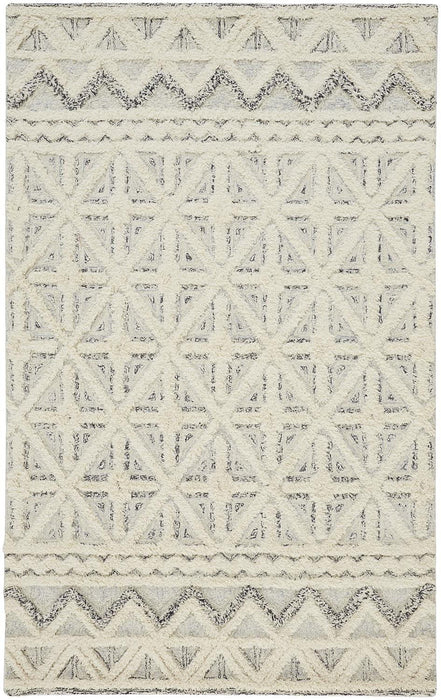 12' x 15' Wool Geometric Tufted Handmade Area Rug - Ivory And Black