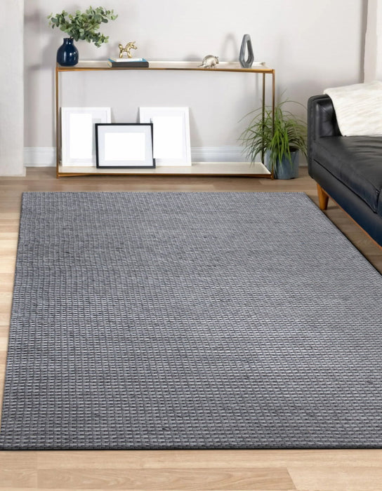 9' x 12' Wool Hand Woven Rectangle Area Rug - Gray