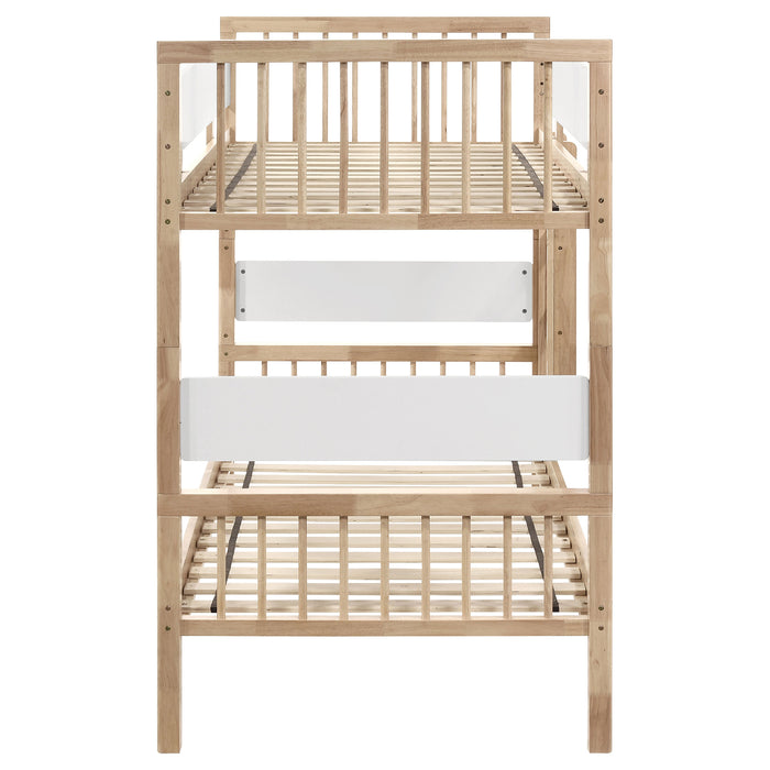 Dakota Wood Twin Over Twin Bunk Bed Natural