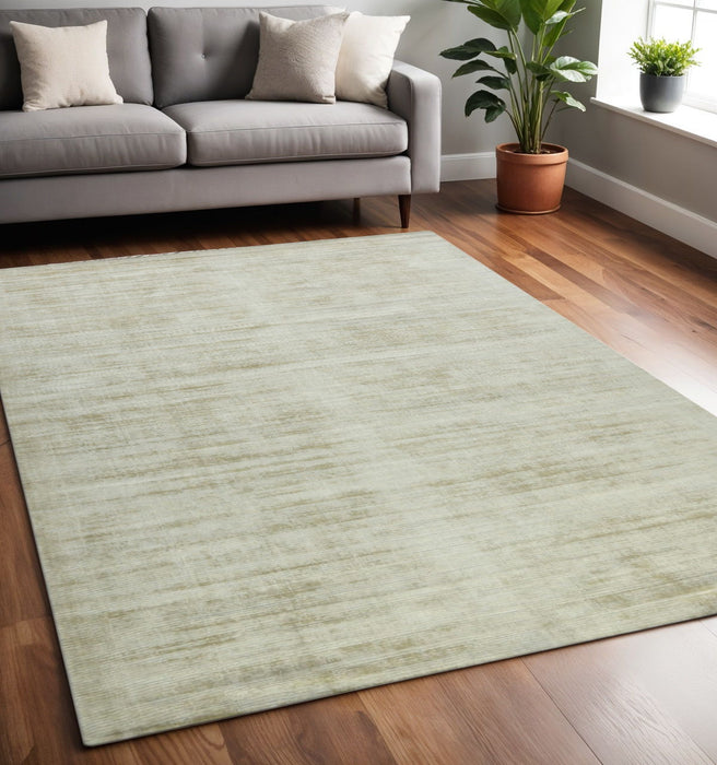 5' X 8' Abstract Hand Woven Area Rug - Sand And Ivory