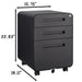 Giga 3-drawer mobile filing cabinet with five wheels, steel construction, waterproof and moisture-proof, ideal for legal and letter files.