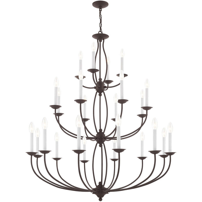 50" Multi Light Dimmable Chandelier With Shades - Bronze