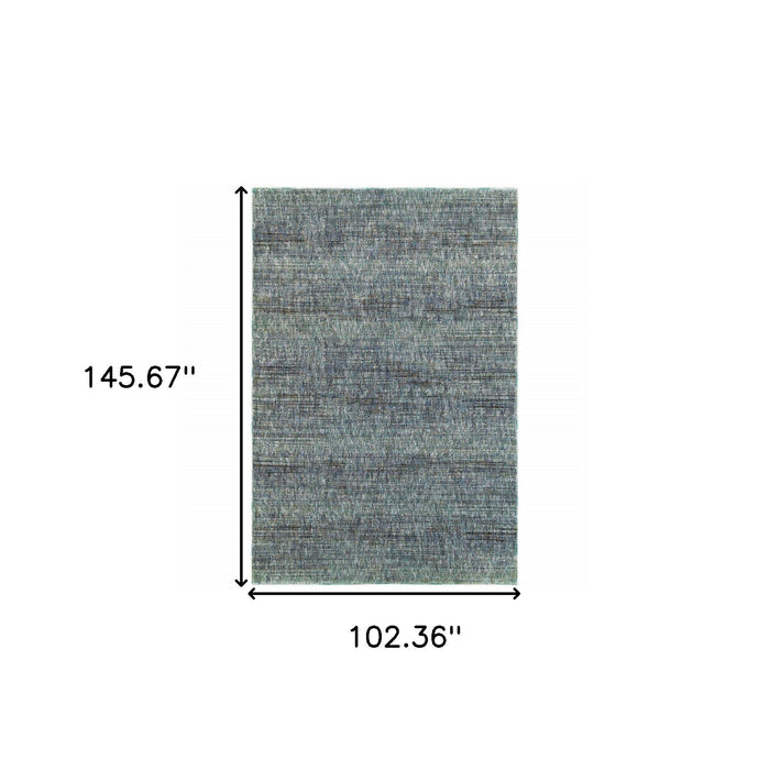 9' x 12' Power Loom Area Rug - Blue And Gray