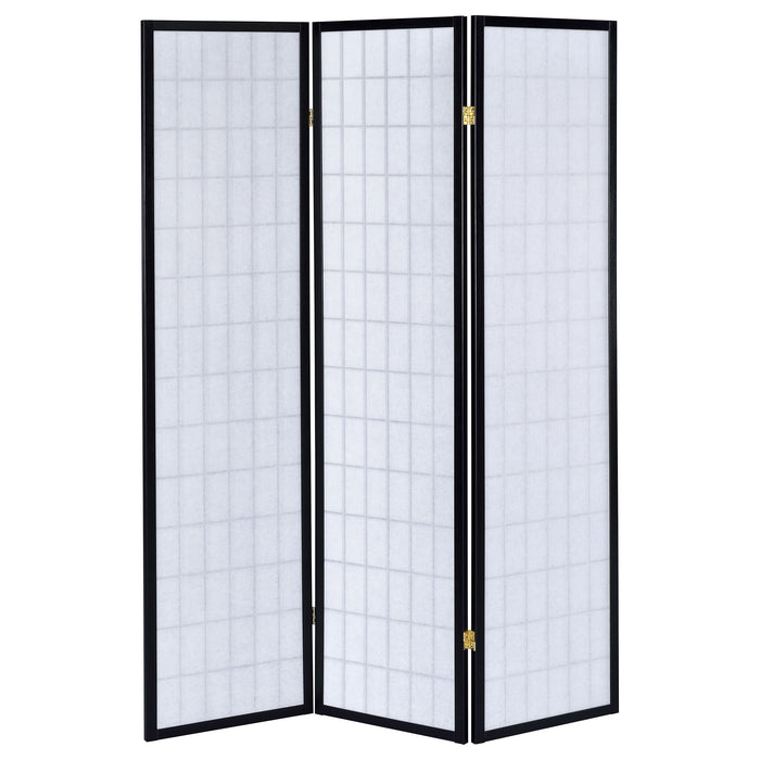 Carrie 3-Panel Room Divider Folding Shoji Screen Black