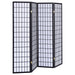 CoasterEveryday Roberto black 4-panel folding Shoji screen room divider