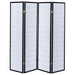 CoasterEveryday Roberto 4-panel folding Shoji screen room divider in black furniture finish