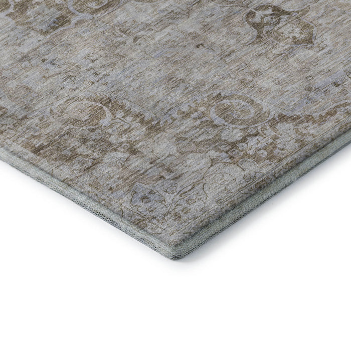 10' X 14' Oriental Washable Area Rug With UV Protection (692298) - Chocolate / Beige