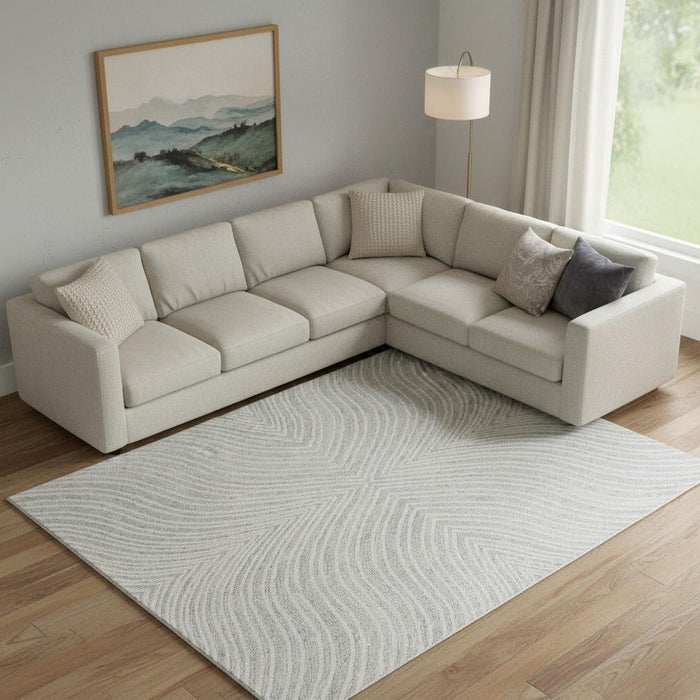 10' X 14' Wool Abstract Hand Tufted Area Rug (722363) - Gray / Ivory