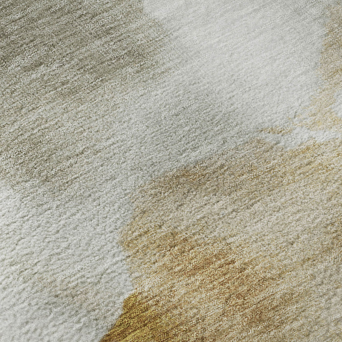 10' X 14' Abstract Washable Area Rug With UV Protection (701593) - Beige / Gray / Copper