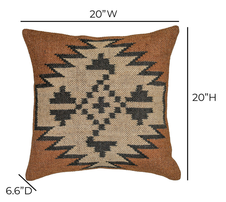 Terra - 20" Square Wool and Jute Kilim Throw Pillow - Mesa