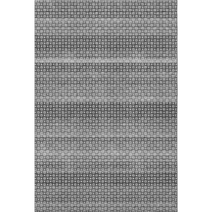 10' X 14' Striped Washable Area Rug With UV Protection (693594) - Gray / Silver / Charcoal