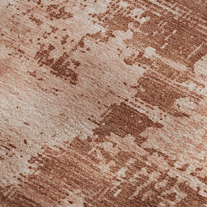 10' X 14' Abstract Washable Area Rug With UV Protection (683225) - Rust / Coral