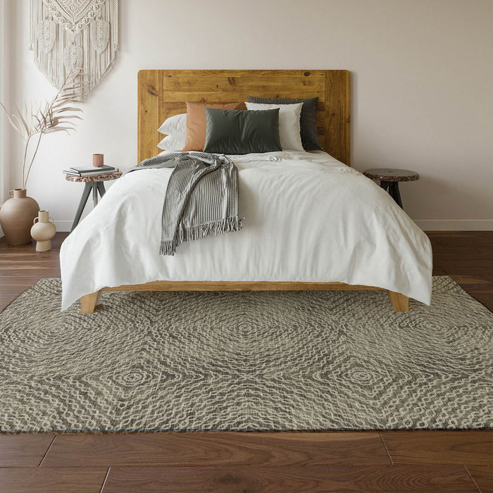 10' X 14' Geometric Washable Area Rug With UV Protection - Coffee And Beige