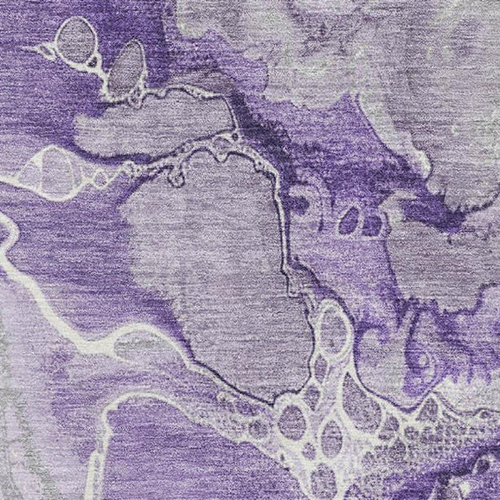 10' X 14' Abstract Washable Area Rug With UV Protection (697049) - Purple / Gray / Ivory