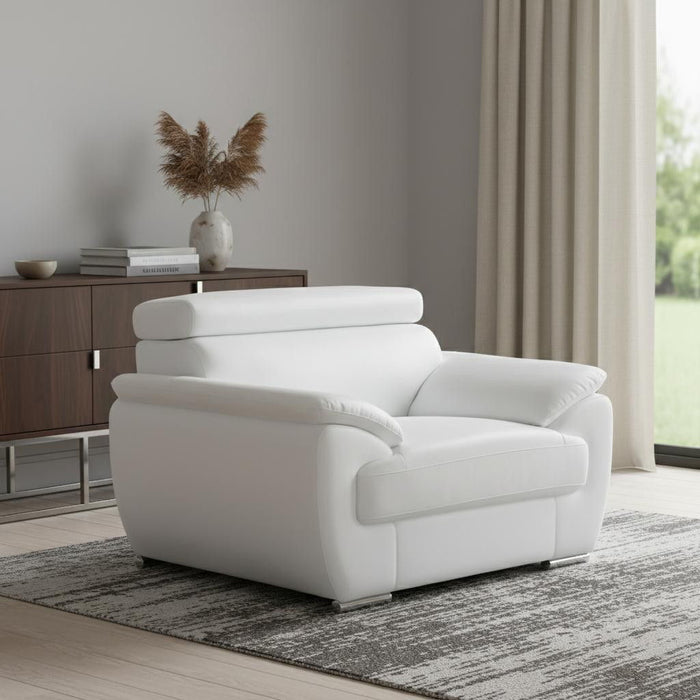 Captivating Leather Chair - White
